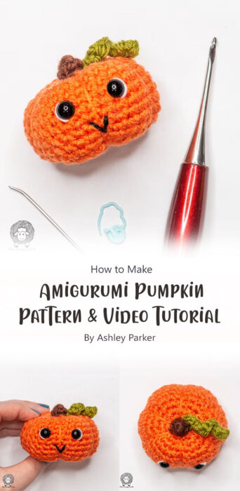 Free Crochet Amigurumi Pumpkin Pattern & Video Tutorial By Ashley Parker