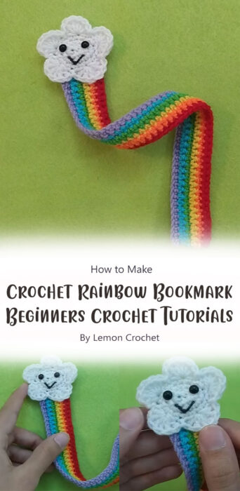Crochet Rainbow Bookmark - Beginners Crochet Tutorials By Lemon Crochet