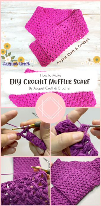 Super Easy DIY Crochet Muffler Scarf By August Craft & Crochet