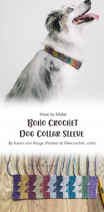 Boho Crochet Dog Collar Sleeve By Karen von Kluge (Posted at ilikecrochet. com)