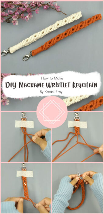 DIY Macrame Wristlet Keychain - Easy Tutorial for Beginners By Kreasi Erny