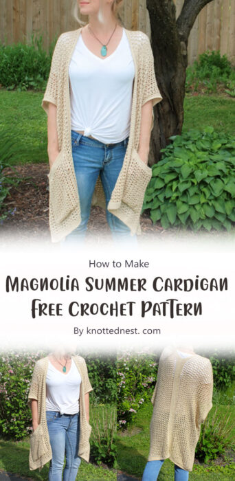 Magnolia Summer Cardigan Free Crochet Pattern By knottednest. com