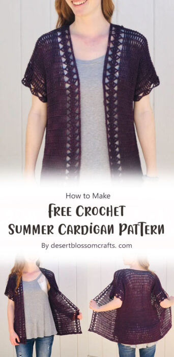 Free Crochet Summer Cardigan Pattern in Sizes XS-3XL By desertblossomcrafts. com