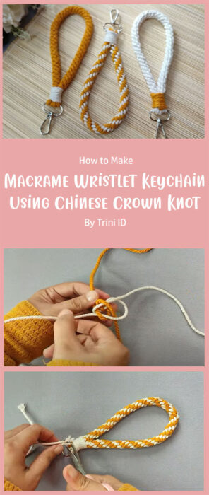 How to Make Macrame Wristlet Keychain Using Chinese Crown Knot By Trini ID