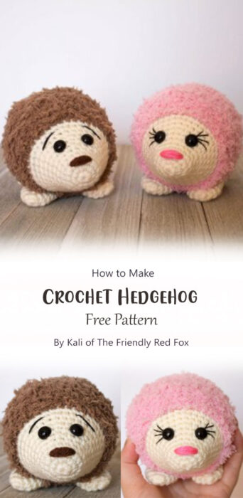 Crochet Hedgehog Pattern By Kali of The Friendly Red Fox