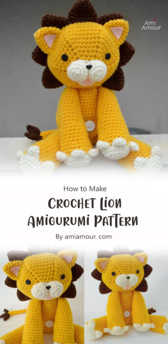 Crochet Lion Amigurumi Pattern By amiamour. com