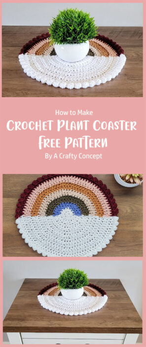 How to Make a Crochet Plant Coaster - Free Pattern By A Crafty Concept