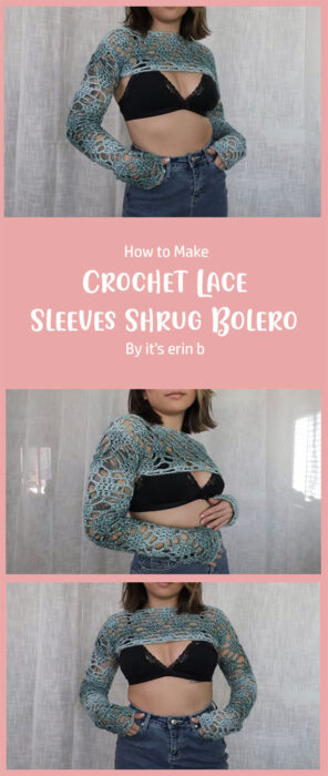 Crochet Lace Sleeves Shrug Bolero By it's erin b.