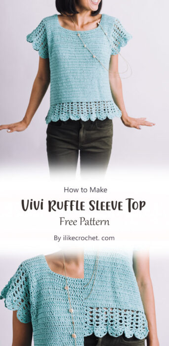 Vivi Ruffle Sleeve Top By ilikecrochet. com