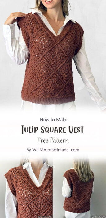 Tulip Square Vest By WILMA of wilmade. com