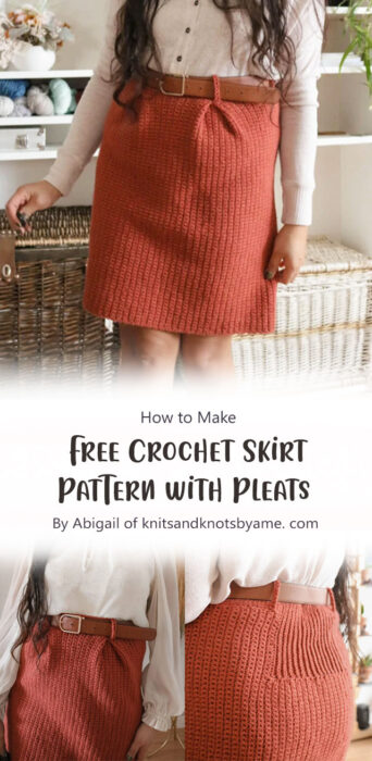 Free Crochet Skirt Pattern with Pleats By Abigail of knitsandknotsbyame. com