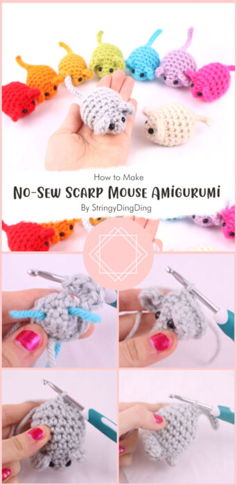 No-Sew Scarp Mouse Amigurumi - Free Crochet Pattern By StringyDingDing