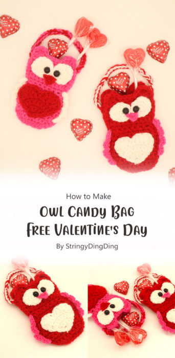 Owl Candy Bag - Free Valentine's Day Crochet Pattern By StringyDingDing