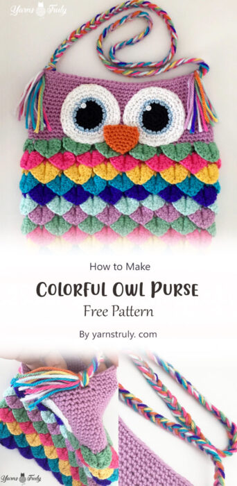 Colorful Owl Purse By yarnstruly. com