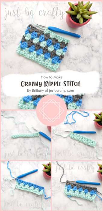 Granny Ripple Stitch - Video and Photo Tutorials By Brittany of justbcrafty. com