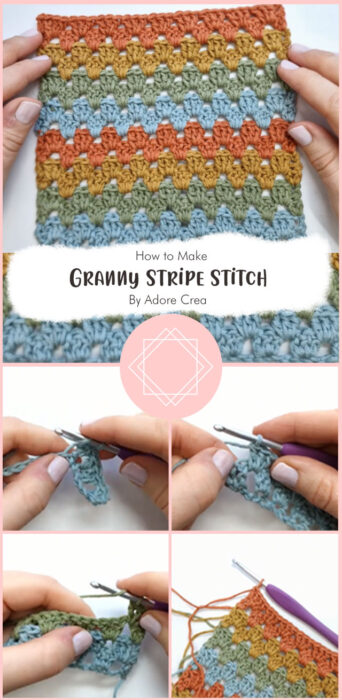 How to Crochet Granny Stripe Stitch By Adore Crea