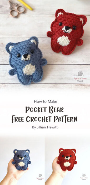 Pocket Bear Free Crochet Pattern By Jillian Hewitt
