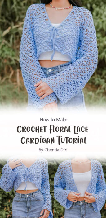 Crochet Floral Lace Cardigan Tutorial By Chenda DIY