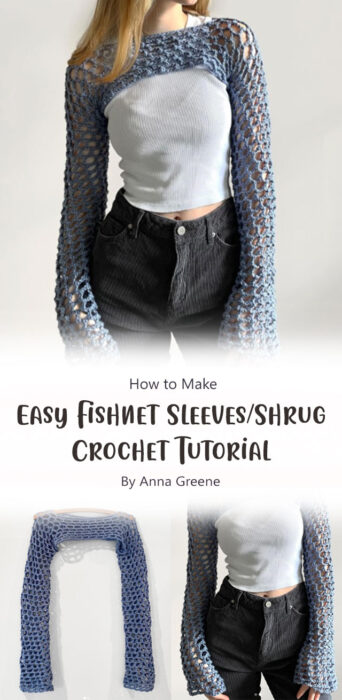 Easy Fishnet Sleeves/Shrug - Crochet Tutorial By Anna Greene