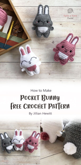 Pocket Bunny Free Crochet Pattern By Jillian Hewitt