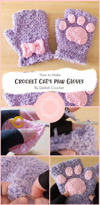Cat's paw Gloves By Delilah Crochet