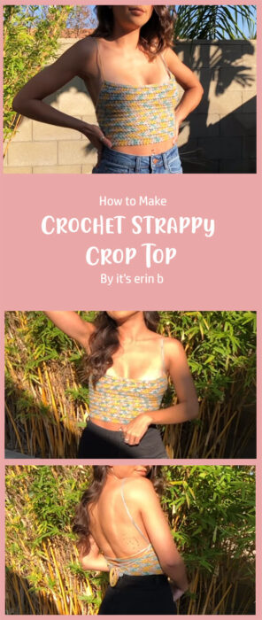 Crochet Strappy Crop Top By it's erin b.