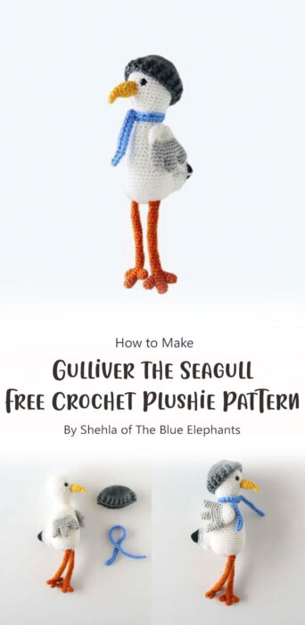 Gulliver the Seagull Free Crochet Plushie Pattern By Shehla of The Blue Elephants