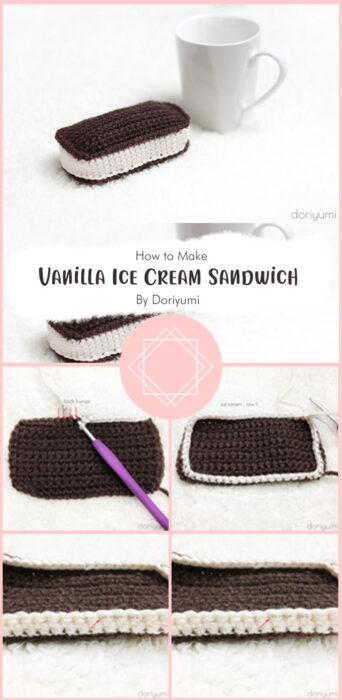 Vanilla Ice Cream Sandwich - Free Crochet Pattern By Doriyumi