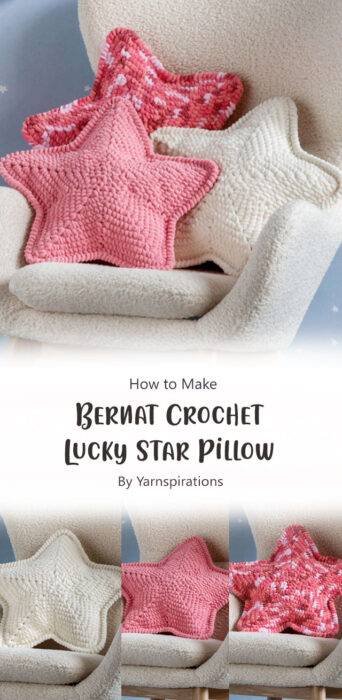 Bernat Crochet Lucky Star Pillow By Yarnspirations