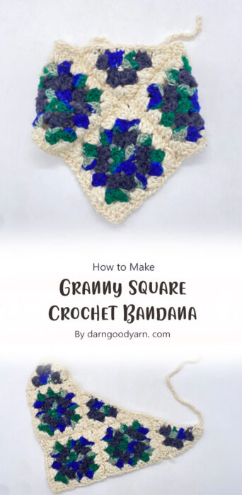 Granny Square Crochet Bandana + Easy Tutorial By darngoodyarn. com