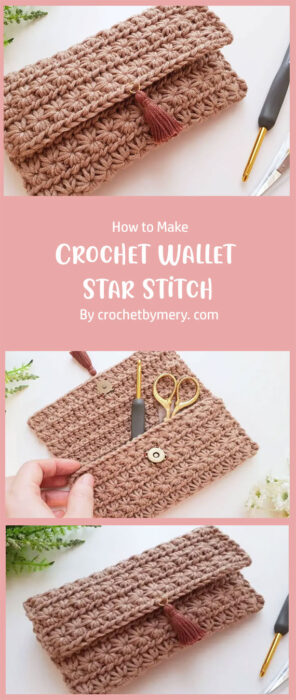 Crochet Wallet Star Stitch By crochetbymery. com