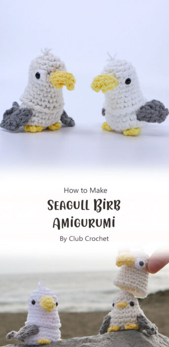 Seagull Birb Amigurumi By Club Crochet