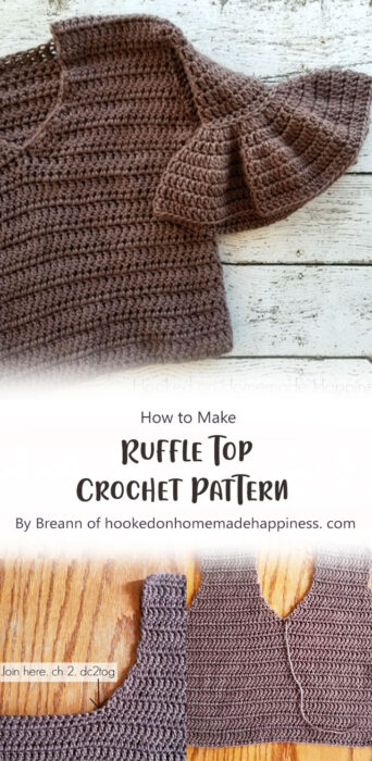 Ruffle Top Crochet Pattern By Breann of hookedonhomemadehappiness. com