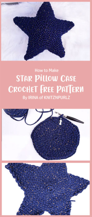 Star Pillow Case Crochet Free Pattern By IRINA of KNITZNPURLZ