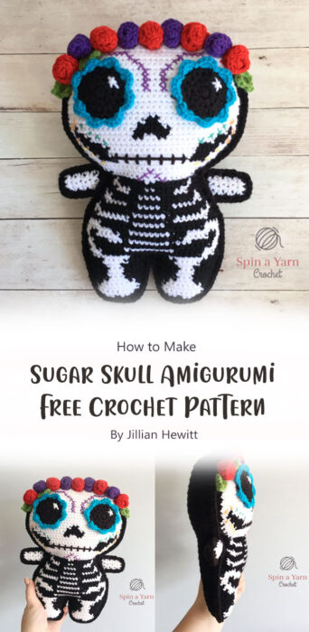 Sugar Skull Amigurumi Free Crochet Pattern By Jillian Hewitt
