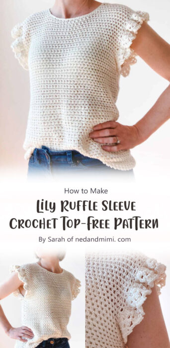 Lily Ruffle Sleeve Crochet Top - Free Pattern By Sarah of nedandmimi. com