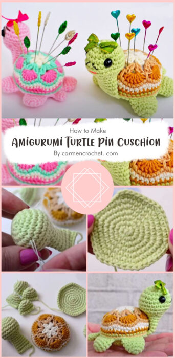 Amigurumi Turtle Pin Cuschion - Free Crochet Pattern By carmencrochet. com