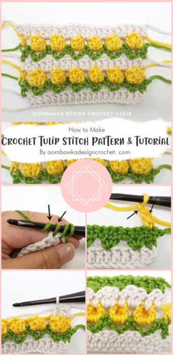 Crochet Tulip Stitch Pattern and Tutorial By oombawkadesigncrochet. com