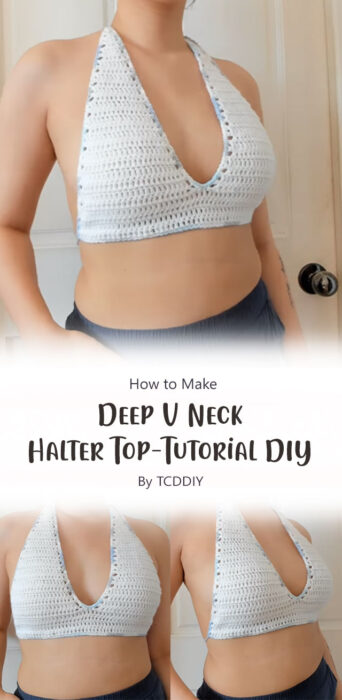Deep V Neck Halter Top-Tutorial DIY By TCDDIY