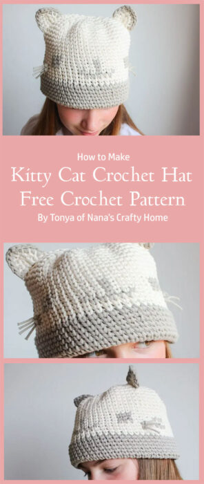 Kitty Cat Crochet Hat Free Crochet Pattern By Tonya of Nana's Crafty Home