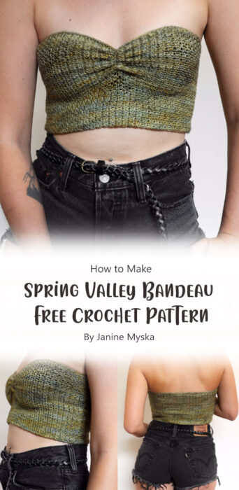 Spring Valley Bandeau - Free Crochet Pattern for Ruched Summer Tube Top By Janine Myska