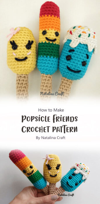 Popsicle Friends - Crochet pattern By Natalina Craft