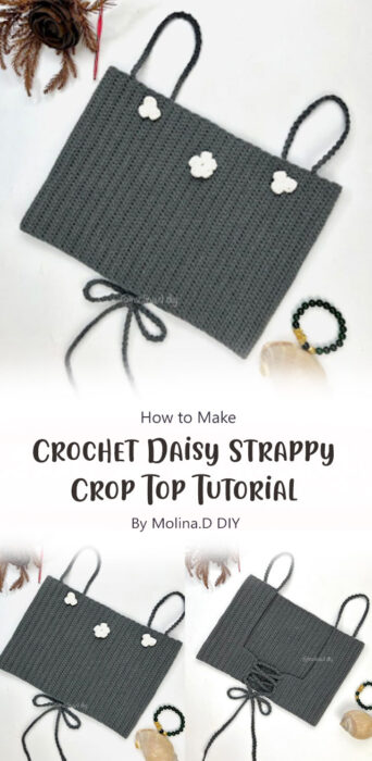 Easy Crochet Daisy Strappy Crop Top Tutorial By Molina.D DIY
