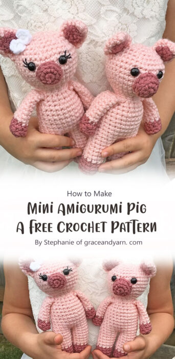 Mini Amigurumi Pig - A Free Crochet Pattern By Stephanie of graceandyarn. com