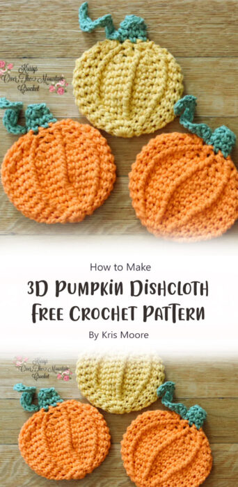 3D Pumpkin Dishcloth - Free Crochet Pattern By Kris Moore