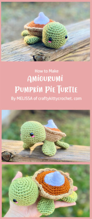 Amigurumi Pumpkin Pie Turtle - Crochet Pattern By MELISSA of craftykittycrochet. com
