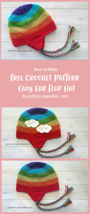 Free Crochet Pattern Easy Ear Flap Hat By pattern-paradise. com