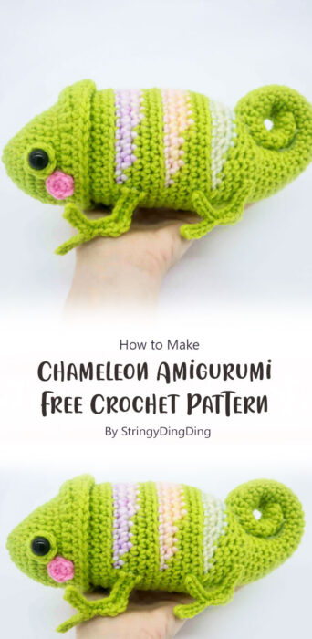 Chameleon Amigurumi - Free Crochet Pattern By StringyDingDing