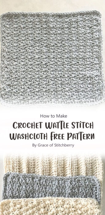 Crochet Wattle Stitch Washcloth - Free Pattern By Grace of Stitchberry