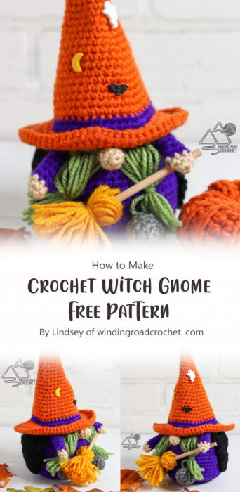 Crochet Witch Gnome - Free Pattern By Lindsey of windingroadcrochet. com